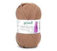 Gründl Hots Socks Merino uni, 4-fädige Sockenwolle, 50 g /200m,75% Schurwolle (Merino, superwash), 25% Polyamid,mulesing frei, Öko-tex Standard, (23 camel)