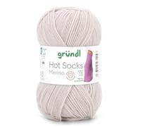 Gründl Hots Socks Merino uni, 4-fädige Sockenwolle, 50 g /200m,75% Schurwolle (Merino, superwash), 25% Polyamid,mulesing frei, Öko-tex Standard, (22 sand)