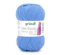 Gründl Hots Socks Merino uni, 4-fädige Sockenwolle, 50 g /200m,75% Schurwolle (Merino, superwash), 25% Polyamid,mulesing frei, Öko-tex Standard, (19 jeansblau)
