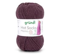 Gründl Hots Socks Merino uni, 4-fädige Sockenwolle, 50 g /200m,75% Schurwolle (Merino, superwash), 25% Polyamid,mulesing frei, Öko-tex Standard, (24 braun)