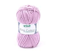 Gründl King Cotton (weiches und voluminöses Strick- und Häkelgarn aus 55% Polyacryl & 45% Baumwolle, 50 g / 78 m, Nadelstärke: 6-7, 1 x 50 g), Rose