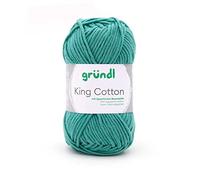 Gründl King Cotton (weiches und voluminöses Strick- und Häkelgarn aus 55% Polyacryl & 45% Baumwolle, 50 g / 78 m, Nadelstärke: 6-7, 1 x 50 g), Jade
