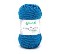 Gründl King Cotton (weiches und voluminöses Strick- und Häkelgarn aus 55% Polyacryl & 45% Baumwolle, 50 g / 78 m, Nadelstärke: 6-7, 1 x 50 g), Mittelblau