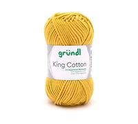 Gründl King Cotton (weiches und voluminöses Strick- und Häkelgarn aus 55% Polyacryl & 45% Baumwolle, 50 g / 78 m, Nadelstärke: 6-7, 1 x 50 g), Gold
