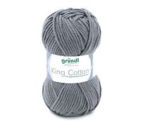 Gründl King Cotton (weiches und voluminöses Strick- und Häkelgarn aus 55% Polyacryl & 45% Baumwolle, 50 g / 78 m, Nadelstärke: 6-7, 1 x 50 g), Anthrazit