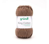 Gründl King Cotton (weiches und voluminöses Strick- und Häkelgarn aus 55% Polyacryl & 45% Baumwolle, 50 g / 78 m, Nadelstärke: 6-7, 1 x 50 g), Teddy