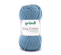 Gründl King Cotton (weiches und voluminöses Strick- und Häkelgarn aus 55% Polyacryl & 45% Baumwolle, 50 g / 78 m, Nadelstärke: 6-7, 1 x 50 g), Jeans