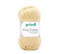 Gründl King Cotton (weiches und voluminöses Strick- und Häkelgarn aus 55% Polyacryl & 45% Baumwolle, 50 g / 78 m, Nadelstärke: 6-7, 1 x 50 g), Vanilla