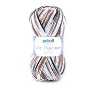 Gründl 3608-08 Lisa Premium Garn, Acrylic, Schwarz-Grau-Weiß-Color, 3,5-4,5 mm