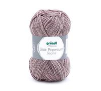 Gründl 4747-07 Lisa Premium Jeans Garn, Acrylic, Graubraun Meliert, 3,5-4,5 mm