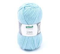 Gründl Lisa Premium Uni Strick- & Häkelgarn (weicher und wollartiger Charakter, pflegeleichtes Strickgarn aus 100% Polyacryl, 50 g/ 133 m, Nadelstärke: 3,5-4,5, 1 Knäuel á 50 g), Hellblau