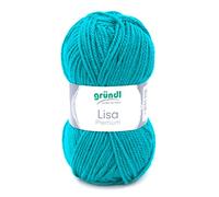Gründl Lisa Premium Uni Strick- & Häkelgarn (weicher und wollartiger Charakter, pflegeleichtes waschbares Strickgarn aus 100% Polyacryl, 50 g/ 133 m, Nadelstärke: 3,5-4,5, 1 Knäuel á 50 g), Petrol