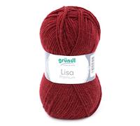 Gründl Lisa Premium Uni Strick- & Häkelgarn 1 Knäuel á 50 g, Bordeaux