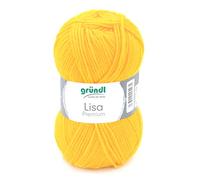 Gründl Lisa Premium Uni Strick- & Häkelgarn 1 Knäuel á 50 g, Maisgelb