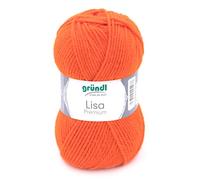 Gründl Lisa Premium Uni Strick- & Häkelgarn 1 Knäuel á 50 g, Orange