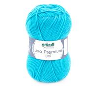 Gründl Lisa Premium Uni Strick- & Häkelgarn 1 Knäuel á 50 g, Türkis
