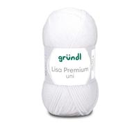 Gründl Lisa Premium Uni Strick- & Häkelgarn 1 Knäuel á 50 g, Weiß