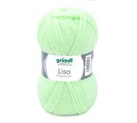 Gründl Lisa Premium Uni Strick- & Häkelgarn (weicher und wollartiger Charakter, pflegeleichtes Strickgarn aus 100% Polyacryl, 50 g/ 133 m, Nadelstärke: 3,5-4,5, 1 Knäuel á 50 g), Helles Neongün