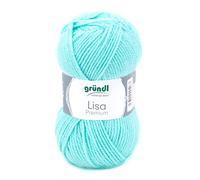 Gründl Lisa Premium Uni Strick- & Häkelgarn (weicher und wollartiger Charakter, pflegeleichtes Strickgarn aus 100% Polyacryl, 50 g/ 133 m, Nadelstärke: 3,5-4,5, 1 Knäuel á 50 g), Pastelltürkis