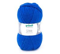Gründl Lisa Premium Uni Strick- & Häkelgarn (weicher und wollartiger Charakter, pflegeleichtes Strickgarn aus 100% Polyacryl, 50 g/ 133 m, Nadelstärke: 3,5-4,5, 1 Knäuel á 50 g), Royalblau