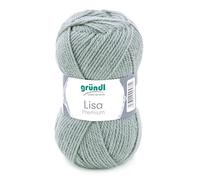 Gründl Lisa Premium Uni Strick- & Häkelgarn (weicher und wollartiger Charakter, pflegeleichtes Strickgarn aus 100% Polyacryl, 50 g/ 133 m, Nadelstärke: 3,5-4,5, 1 Knäuel á 50 g), Kieselgrau