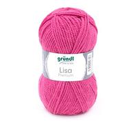Gründl Lisa Premium Uni Strick- & Häkelgarn (weicher und wollartiger Charakter, pflegeleichtes waschbares Strickgarn aus 100% Polyacryl, 50 g/ 133 m, Nadelstärke: 3,5-4,5, 1 Knäuel á 50 g), Pink