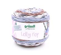 Gründl Lolly Pop Häkel- und Strickgarn (Wollähnliches und waschbares Universalgarn 100 % Polyacryl, Nadelstärke: 5 - 6) 1 x 150g, cappuccino-zinn-weiß color