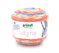Gründl Lolly Pop Häkel- und Strickgarn (Wollähnliches und waschbares Universalgarn 100% Polyacryl, 150 g / 240 m, Nadelstärke: 5-6, 150 g), manderine-orange-zinn-weiß color