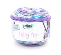Gründl Lolly Pop Häkel- und Strickgarn (Wollähnliches und waschbares Universalgarn 100 %, Nadelstärke: 5 - 6,) 1 x 150 g, violett-mauve-zinn-weiß color
