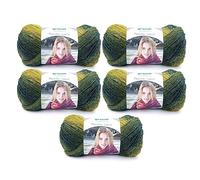 Gründl Pacific Lace (Farbverlaufsgarn mit wollartigem Charakter aus 80% Polyacryl, 10% Wolle, 10% Alpaka, 100 g / 550 m, Nadelstärke: 2,5 mm - 3 mm, 5 x 100 g), Maronenmossgrün