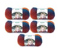 Gründl Pacific Lace (Farbverlaufsgarn mit wollartigem Charakter aus 80% Polyacryl, 10% Wolle, 10% Alpaka, 100 g / 550 m, Nadelstärke: 2,5 mm - 3 mm, 5 x 100 g), passion fruit