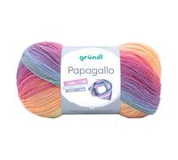 Gründl Papagallo 100 g, Wolle für Stricken und Häkeln, buntes Garn, weiche Qualität, 100% Polyacryl, DIY Projekte, Schals, Mützen, Socken, Kinderkleidung Farbe 04