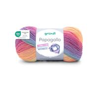 Gründl Wolle Papagallo - Weiche Wolle mit Farbverlauf zum Häkeln und Stricken - Farbverlaufsgarn für 1 Tube - 100% Polyacryl - 1 Knäuel 100 g / 360 m - Nadelstärke 3,5-4,5 - pink-gelb