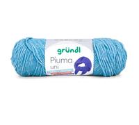 Gründl Piuma uni Wolle zum Stricken und Häkeln - Leichtes Baumwollgarn, 61% Baumwolle, 39% Polyacryl, 100 g / 200 m, Nadelstärke 5,0 - 6,0 mm, OEKO-TEX, Jeans