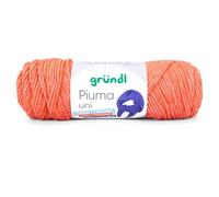 Gründl Piuma uni Wolle zum Stricken und Häkeln - Leichtes Baumwollgarn, 61% Baumwolle, 39% Polyacryl, 100 g / 200 m, Nadelstärke 5,0 - 6,0 mm, OEKO-TEX, Lachs