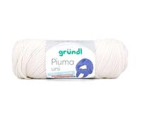 Gründl Piuma uni Wolle zum Stricken und Häkeln - Leichtes Baumwollgarn, 61% Baumwolle, 39% Polyacryl, 100 g / 200 m, Nadelstärke 5,0 - 6,0 mm, OEKO-TEX, Leinen