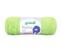 Gründl Piuma uni Wolle zum Stricken und Häkeln - Leichtes Baumwollgarn, 61% Baumwolle, 39% Polyacryl, 100 g / 200 m, Nadelstärke 5,0 - 6,0 mm, OEKO-TEX, Limette