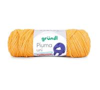 Gründl Piuma uni Wolle zum Stricken und Häkeln - Leichtes Baumwollgarn, 61% Baumwolle, 39% Polyacryl, 100 g / 200 m, Nadelstärke 5,0 - 6,0 mm, OEKO-TEX, Mango