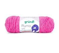 Gründl Piuma uni Wolle zum Stricken und Häkeln - Leichtes Baumwollgarn, 61% Baumwolle, 39% Polyacryl, 100 g / 200 m, Nadelstärke 5,0 - 6,0 mm, OEKO-TEX, Pink