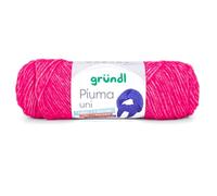 Gründl Piuma uni Wolle zum Stricken und Häkeln - Leichtes Baumwollgarn, 61% Baumwolle, 39% Polyacryl, 100 g / 200 m, Nadelstärke 5,0 - 6,0 mm, OEKO-TEX, Pinkrot