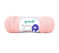 Gründl Piuma uni Wolle zum Stricken und Häkeln - Leichtes Baumwollgarn, 61% Baumwolle, 39% Polyacryl, 100 g / 200 m, Nadelstärke 5,0 - 6,0 mm, OEKO-TEX, Rosé