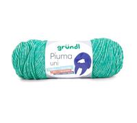 Gründl Piuma uni Wolle zum Stricken und Häkeln - Leichtes Baumwollgarn, 61% Baumwolle, 39% Polyacryl, 100 g / 200 m, Nadelstärke 5,0 - 6,0 mm, OEKO-TEX, Seegrün