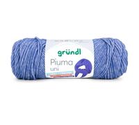 Gründl Piuma uni Wolle zum Stricken und Häkeln - Leichtes Baumwollgarn, 61% Baumwolle, 39% Polyacryl, 100 g / 200 m, Nadelstärke 5,0 - 6,0 mm, OEKO-TEX, Tintenblau