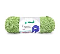 Gründl Piuma uni Wolle zum Stricken und Häkeln - Leichtes Baumwollgarn, 61% Baumwolle, 39% Polyacryl, 100 g / 200 m, Nadelstärke 5,0 - 6,0 mm, OEKO-TEX, Wiesengrün