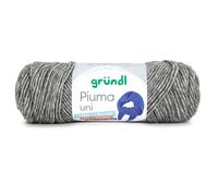 Gründl Piuma uni Wolle zum Stricken und Häkeln - Leichtes Baumwollgarn, 61% Baumwolle, 39% Polyacryl, 100 g / 200 m, Nadelstärke 5,0 - 6,0 mm, OEKO-TEX, Graphit
