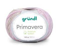 Gründl Primavera Baumwolle Sommergarn, 100g, 350m, Nadelstärke 2,5-3,5mm, Farbverlauf (08 flieder-flaschengrün-hellgrau)