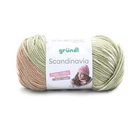 Gründl Scandinavia, Norwegermuster direkt aus dem Knäuel, 100g/165 m,70% Polyacryl/30% Wolle,NS 4-5 (08 kamel-pastellgrün-natur)