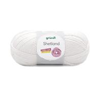 Gründl Shetland Wolle (modisches und weiches Strickgarn aus 80% Polyacryl und 20% Wolle, 100 g / 170 m, Nadelstärke: 7-8, 1 x 100 g), Weiß