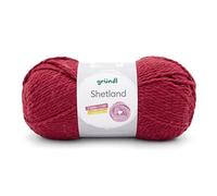 Gründl Shetland Wolle (weiches Strickgarn aus 80% Polyacryl und 20% Wolle, 100 g / 170 m, Nadelstärke: 7-8, 1 x 100 g), Rot