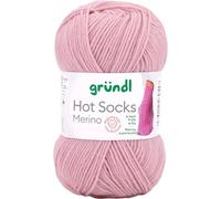 Gründl Hots Socks Merino uni, 4-fädige Sockenwolle, 50 g /200m,75% Schurwolle (Merino, superwash), 25% Polyamid,mulesing frei, Öko-tex Standard, (02 rosè)